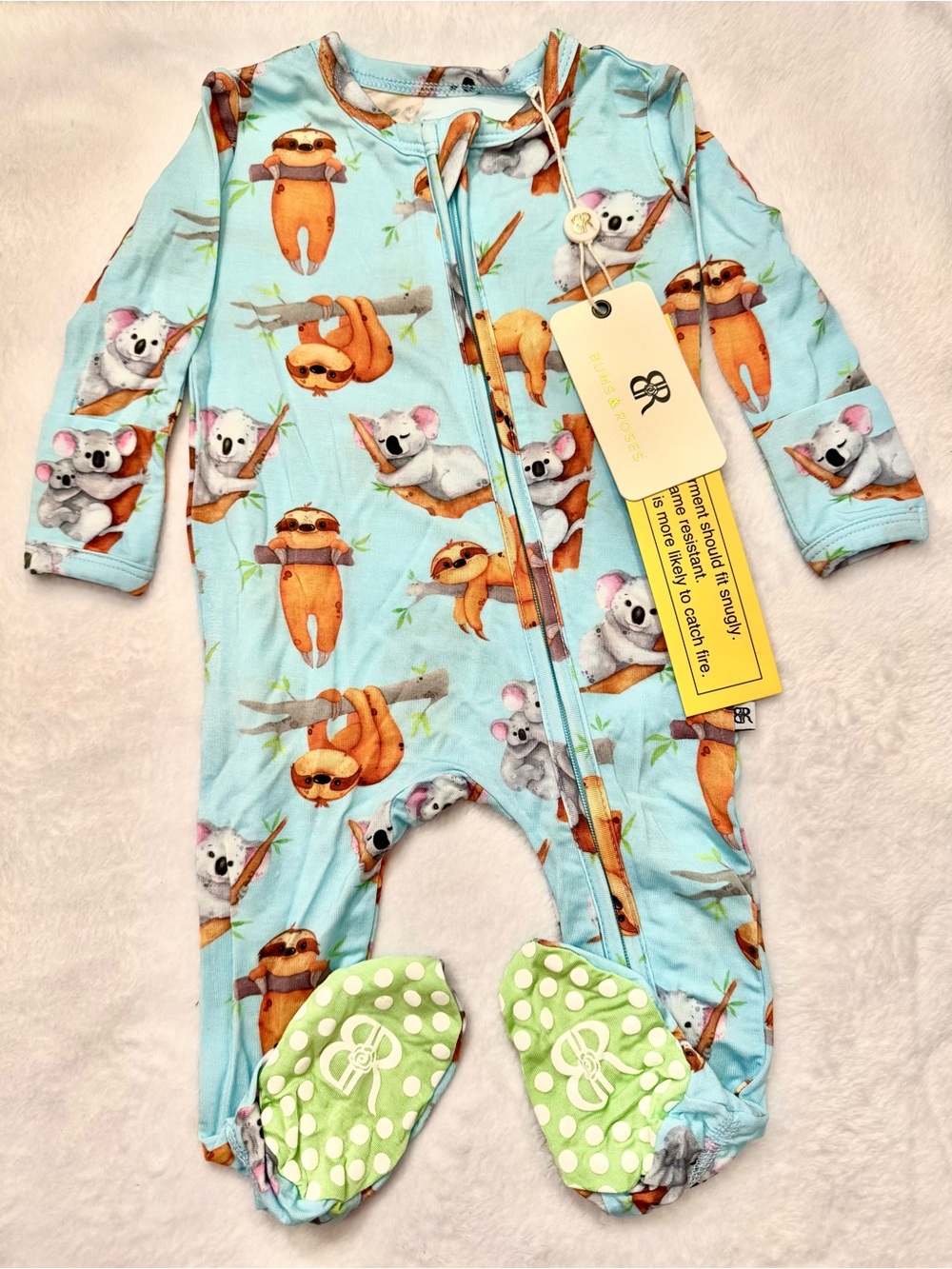 NWT Bums & Roses Sloth Koala Bamboo Sleepers
0-3 Months